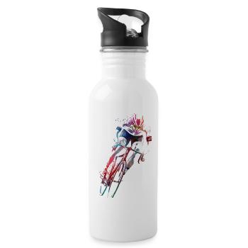 Cycling #cycling #sport #bike - Water bottle with straw - white - Right