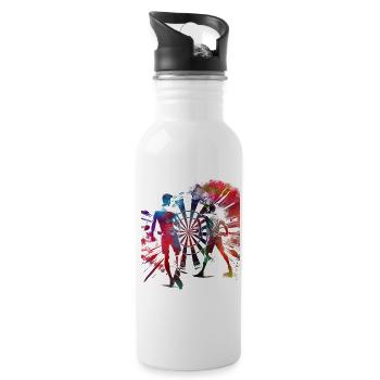 Darts Sport Art #darts #sport - Gourde avec paille intégrée - blanc - Droite