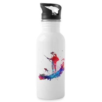 Art sportif de pêche #fishing - Gourde avec paille intégrée - blanc - Droite