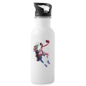 Art sportif de basketball #basketball - Gourde avec paille intégrée - blanc - Droite