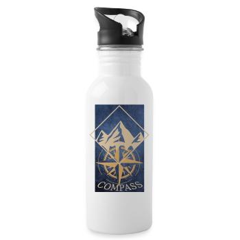 Adventure Travel Hiking Mountain - Water bottle with straw - white - Right