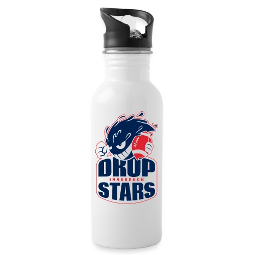 Dropstars Logo - Trinkflasche mit integriertem Trinkhalm