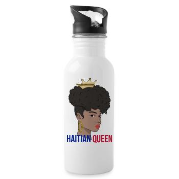 Haiti Haitian Flagge Frau Prinzessin I Geschenk - Trinkflasche mit integriertem Trinkhalm - Weiß - Rechts