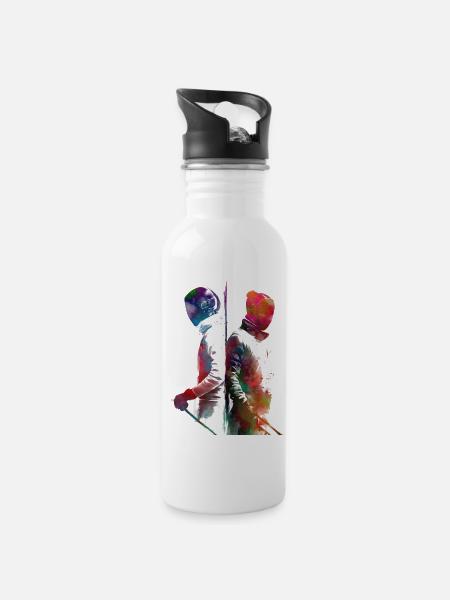 Fechten Sport Kunst #fencing #sport - Trinkflasche mit integriertem Trinkhalm - Weiß