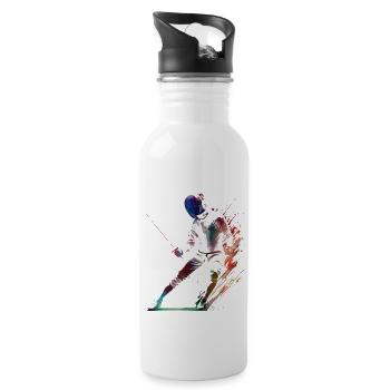 Fechten Sport Kunst #fencing #sport - Trinkflasche mit integriertem Trinkhalm - Weiß - Rechts