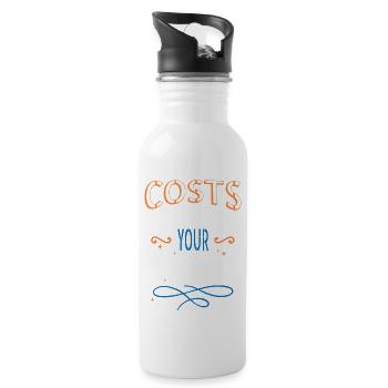 joke auto mechanic airline mechanic gift - Water bottle with straw - white - Right