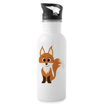 Fuchs - Trinkflasche mit integriertem Trinkhalm - Weiß - Rechts