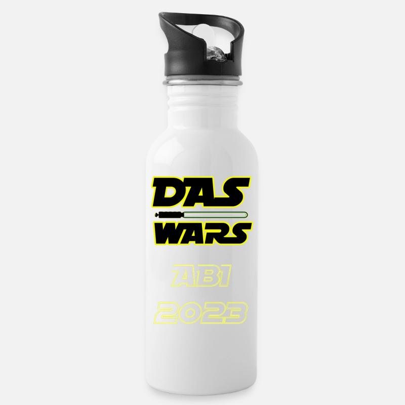 Abitur 2023 - Trinkflasche mit integriertem Trinkhalm - Weiß