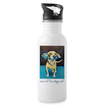 Dog "Louis" - Water bottle with straw - white - Right
