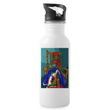 Haiti Haitian Flagge Frau Prinzessin I Geschenk - Trinkflasche mit integriertem Trinkhalm - Weiß - Rechts