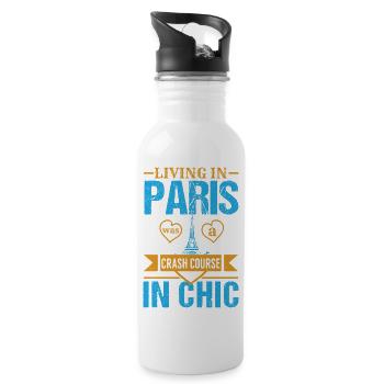 LIVING IN PARIS WAS A CRASH COURSE IN CHIC - Water bottle with straw - white - Right