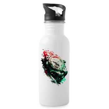 Men's watch as chrono for manual winding watch collectors - Water bottle with straw - white - Right