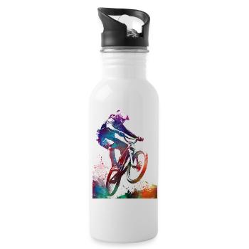 BMX cycling #cycling #sport #bike - Water bottle with straw - white - Right