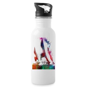 Art sportif de voile #sailing - Gourde avec paille intégrée - blanc - Droite
