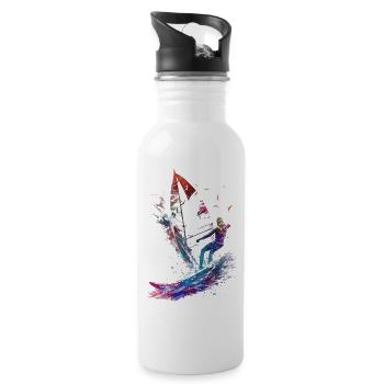 Surfer sport art #surfer #sport - Water bottle with straw - white - Right