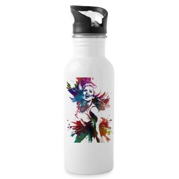 Cheerleader sport art #cheerleader - Gourde avec paille intégrée - blanc - Droite