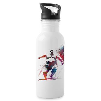 Art sportif de sumo #sumo - Gourde avec paille intégrée - blanc - Droite