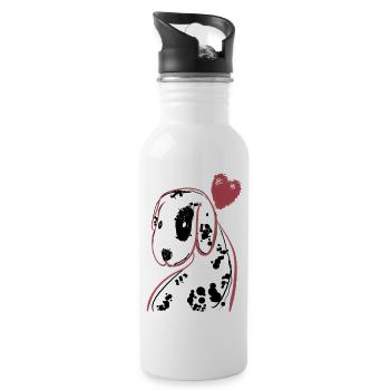 Lovematian - Trinkflasche mit integriertem Trinkhalm - Weiß - Rechts