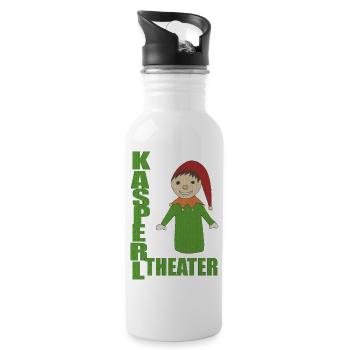 KASPERLTHEATER - Trinkflasche mit integriertem Trinkhalm - Weiß - Rechts