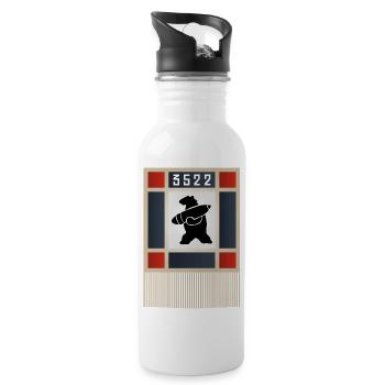 Wojtek der soldatische Bär - Trinkflasche mit integriertem Trinkhalm - Weiß - Rechts