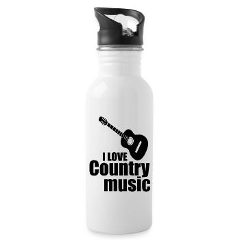 J’adore le logo de la guitare country - Gourde avec paille intégrée - blanc - Droite