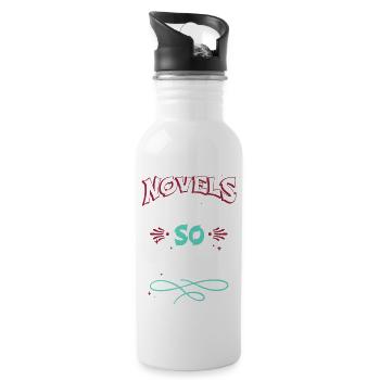 book keeper gift a time feminine book quotes - Water bottle with straw - white - Right
