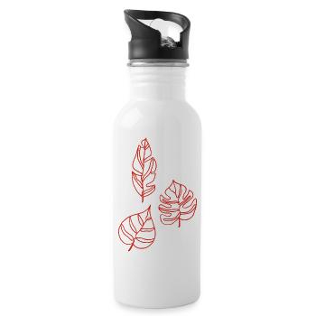 Sketch of nature (red) - Water bottle with straw - white - Right