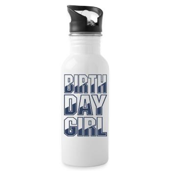 Birthday Girl - Water bottle with straw - white - Right