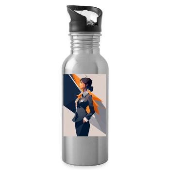 Flight Attendant 3 - Water bottle with straw - silver - Right