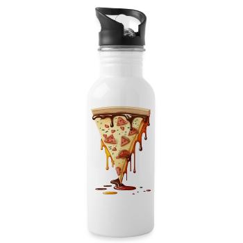 TheSlicePizzfather - ThePizzfather - Trinkflasche mit integriertem Trinkhalm - Weiß - Rechts