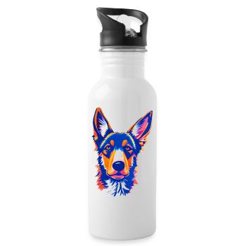 Berger allemand Chien Propriétaire Chien Chien Propriétaire Chien Propriétaire - Gourde avec paille intégrée - blanc - Droite