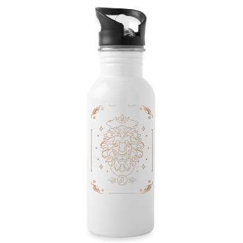 Löwe-Zeichen: Sternbild - Trinkflasche mit integriertem Trinkhalm - Weiß - Rechts