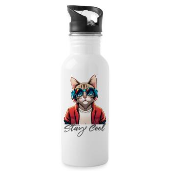stay cool - Trinkflasche mit integriertem Trinkhalm - Weiß - Rechts