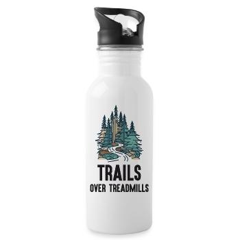 Trail Running - Trails Over Treadmills - Water bottle with straw - white - Right