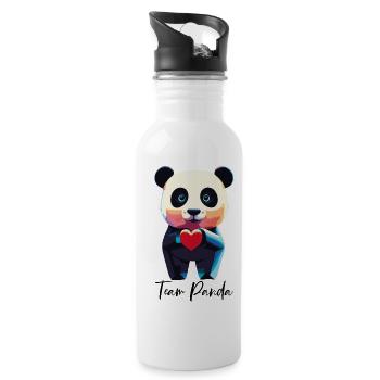 PANDA - Trinkflasche mit integriertem Trinkhalm - Weiß - Rechts