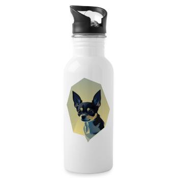 Chihuahua - Water bottle with straw - white - Right