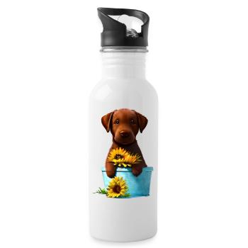 Chiot Labrador Retriever Labrador propriétaire - Gourde avec paille intégrée - blanc - Droite