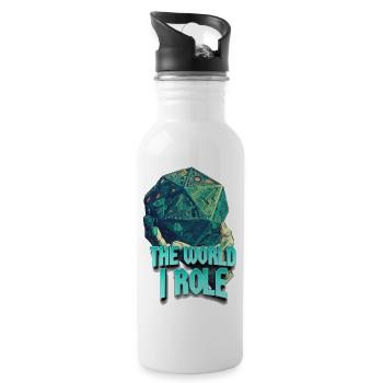 Die Welt I Rolle V.4 - Trinkflasche mit integriertem Trinkhalm - Weiß - Rechts