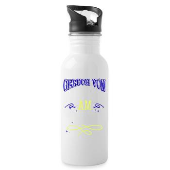 hund humor tier dogge geburtstag lieben welpe - Trinkflasche mit integriertem Trinkhalm - Weiß - Rechts