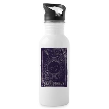 Capricorn Constellation Ring - Water bottle with straw - white - Right