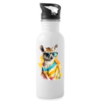Liko the bespectacled numbat - Water bottle with straw - white - Right