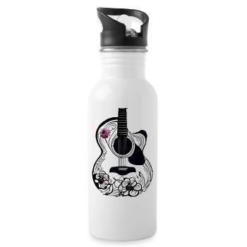 Musical Instrument Guitar Plucked Instrument Guitarist - Water bottle with straw - white - Right