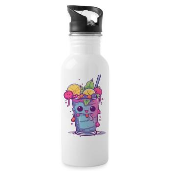 Cocktail kawaii 2 - Gourde avec paille intégrée - blanc - Droite