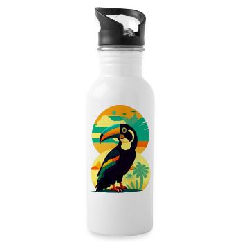Toucan - Gourde avec paille intégrée - blanc - Droite
