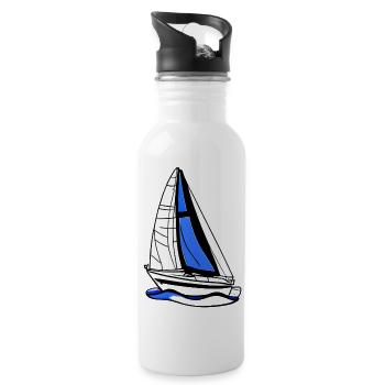 Sailor Sailing Sailing Ship Sailing Sailboat - Gourde avec paille intégrée - blanc - Droite