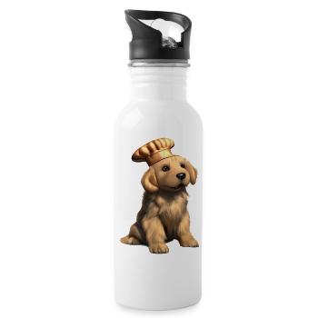 Golden Retriever Cooking Dogs Gastronom Puppy - Gourde avec paille intégrée - blanc - Droite