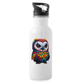 Owl 2 - Water bottle with straw - white - Right