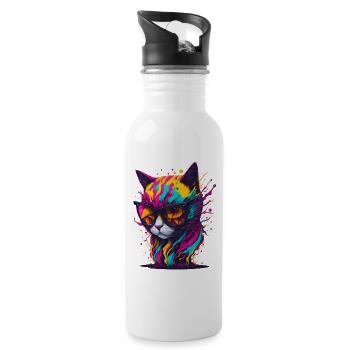 Cat 2 - Water bottle with straw - white - Right