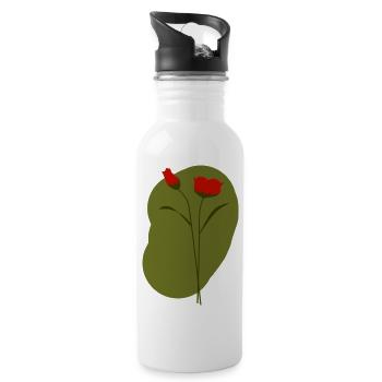 Mohn - Trinkflasche mit integriertem Trinkhalm - Weiß - Rechts