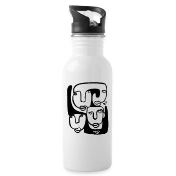 - Heart People - Trinkflasche mit integriertem Trinkhalm - Weiß - Rechts